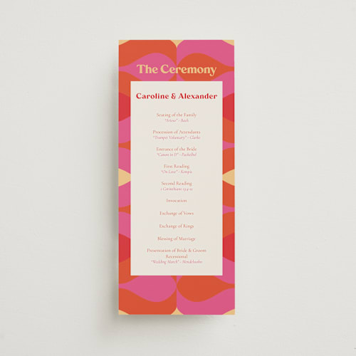 This is a new york unique wedding programs with standard by Bethania Lima called pop love printing on signature in 4x9