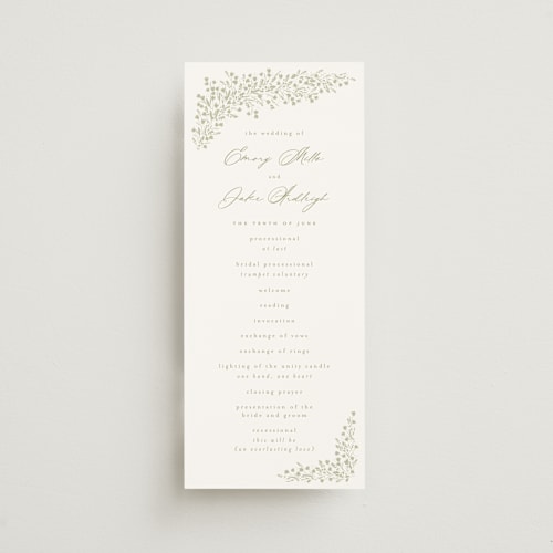 This is a leaf unique wedding programs with standard by Kristie Kern called villa printing on signature in standard