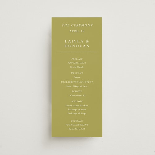 This is a fern unique wedding programs with standard by Lindsay Megahed called savanna printing on signature in standard