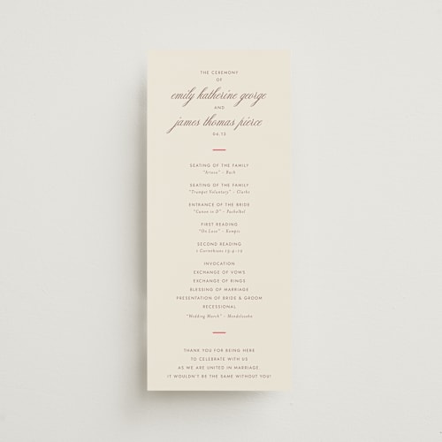 This is a berry unique wedding programs with standard by Megan Davis called montauk printing on signature in standard