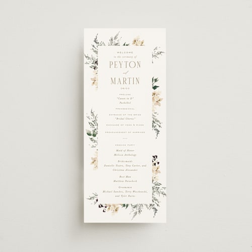 This is a pearl unique wedding programs with standard by Leah Bisch called sprigs of joy printing on signature in standard