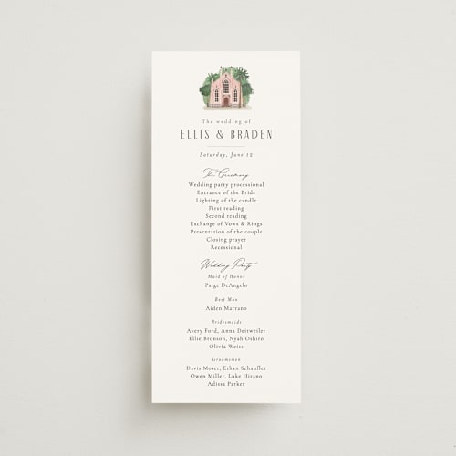 This is a lily unique wedding programs with standard by Jennifer Wick called east bay street printing on signature in standard