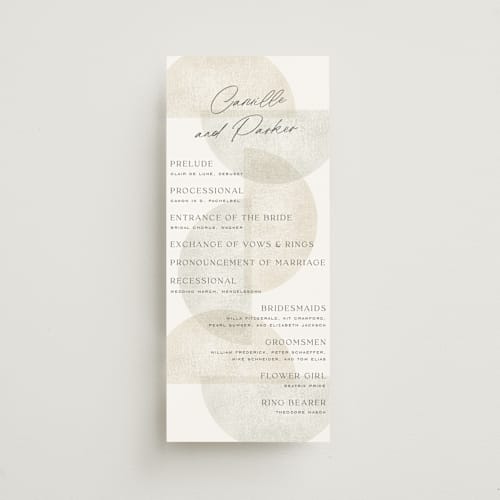 This is a stone unique wedding programs with standard by Jackie Crawford called camille printing on signature in standard