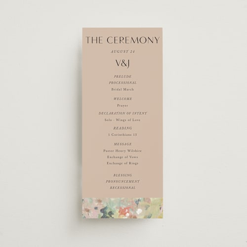 This is a daffodil unique wedding programs with standard by Lindsay Megahed called english garden printing on signature in standard