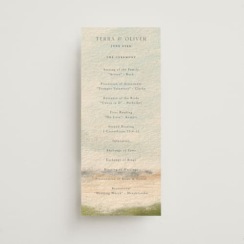 This is a meadow unique wedding programs with standard by Holly Whitcomb called bluestem fields printing on signature in standard