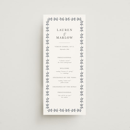 This is a sea unique wedding programs with standard by leslie hamer called americana printing on signature in standard