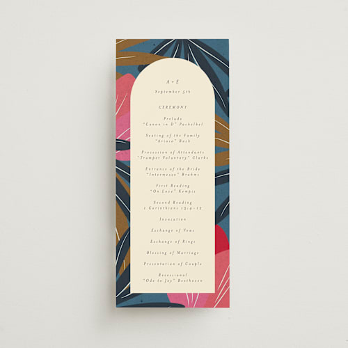 This is a hawaii unique wedding programs with standard by Ani Somi called tropical sonata printing on signature in standard