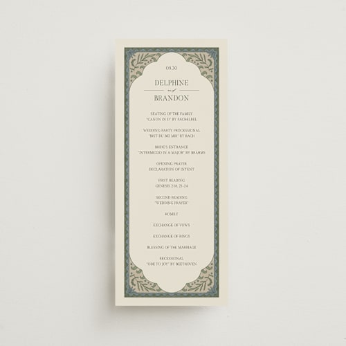 This is a robins egg unique wedding programs with standard by Jen Owens called century printing on signature in standard
