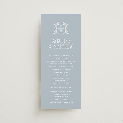 This is a powder unique wedding programs with standard by Erin L. Wilson called hartford printing on signature in standard