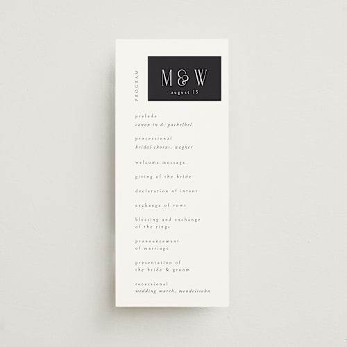 This is a tuxedo unique wedding programs with standard by Ana de Sousa called wedding editorial printing on signature in standard