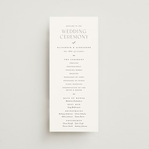 This is a cotton unique wedding programs with standard by Carolyn Nicks called grande printing on signature in standard