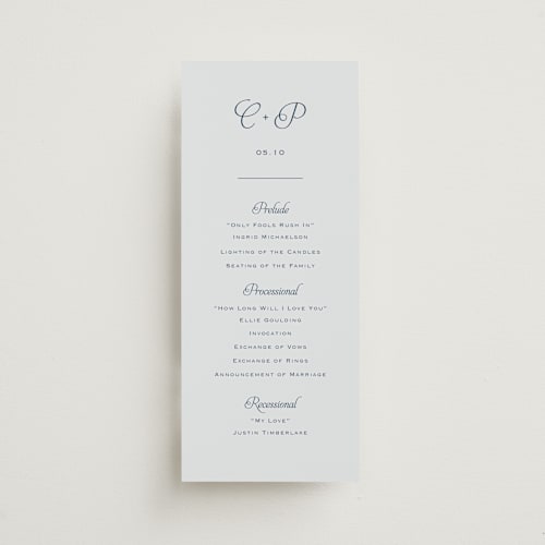 This is a powder unique wedding programs with standard by Carolyn MacLaren called modernne printing on signature in standard