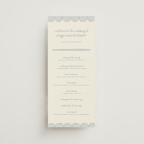 This is a sky unique wedding programs with standard by Kelly Watkins called florence printing on signature in standard