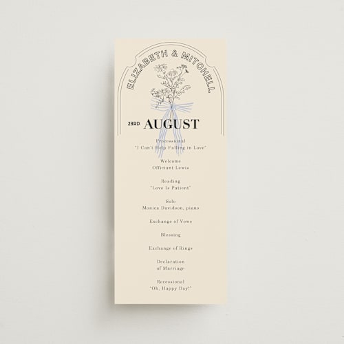 This is a daisy unique wedding programs with standard by Baumbirdy called sealed printing on signature in standard