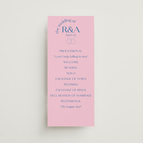 This is a marseille unique wedding programs with standard by Claudia Orengo called connected printing on signature in standard