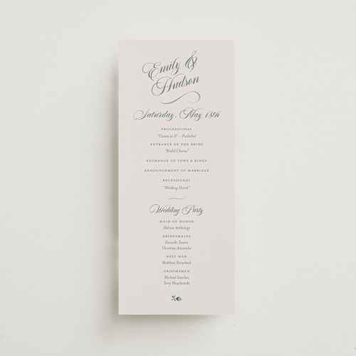 This is a garden unique wedding programs with standard by Alston Foster called enchanted printing on signature in standard