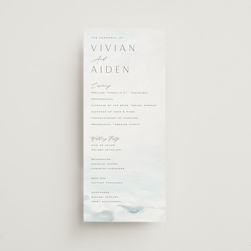This is a sky unique wedding programs with standard by Nicoletta Savod called at sea printing on signature in standard