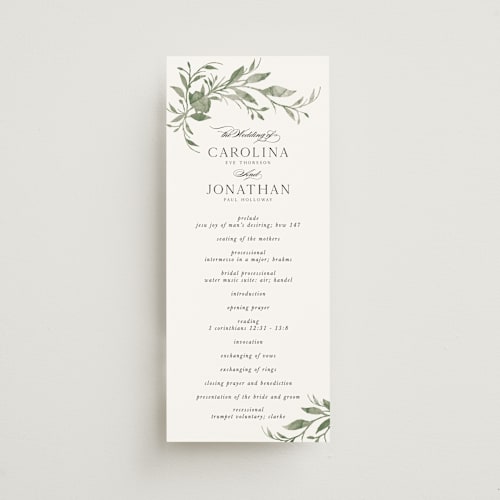 This is a meadow unique wedding programs with standard by Melanie Kosuge called carolina printing on signature in standard