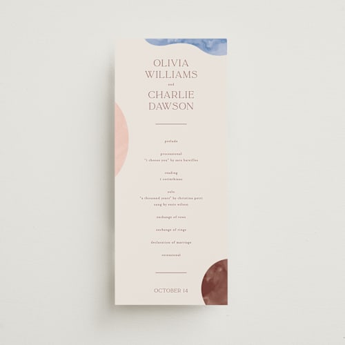 This is a coastal unique wedding programs with standard by Pixel and Hank called deconstruct printing on signature in standard