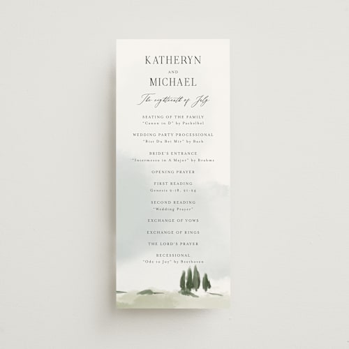 This is a sky unique wedding programs with standard by Rebecca Durflinger called estate printing on signature in standard