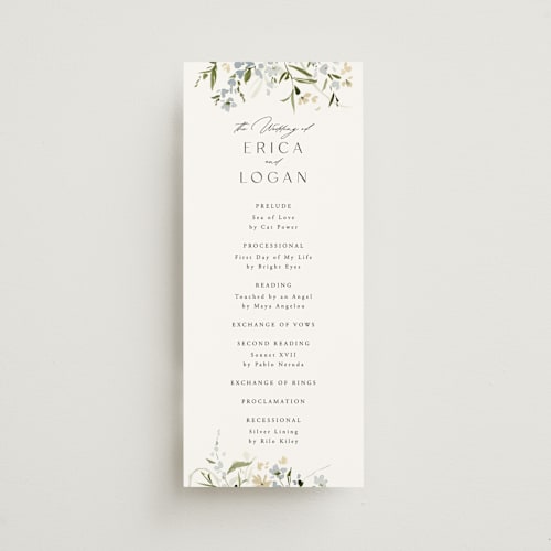 This is a lily unique wedding programs with standard by Everett Paper Goods called fleur printing on signature in standard