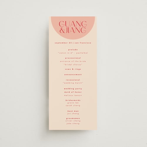 This is a blossom unique wedding programs with standard by Hudson meet Rose called unity printing on signature in standard