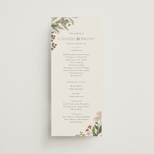 This is a natural unique wedding programs with standard by Jennifer Wick called ellsworth printing on signature in standard