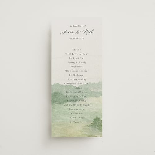 This is a meadow unique wedding programs with standard by Elly called the vow printing on signature in standard