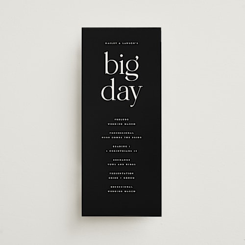 This is a noir unique wedding programs with standard by Christie Garcia called photographie printing on signature in standard