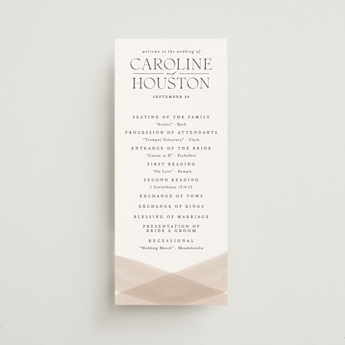 This is a snow unique wedding programs with standard by Erin L. Wilson called getaway printing on signature in standard