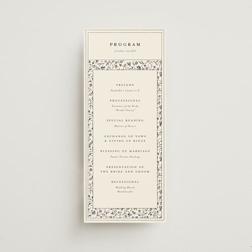 This is a almond unique wedding programs with standard by Stephanie Hawkes called hansen printing on signature in standard