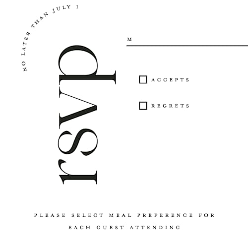 This is a noir rsvp postcards by Christie Garcia called photographie printing on signature in postcard