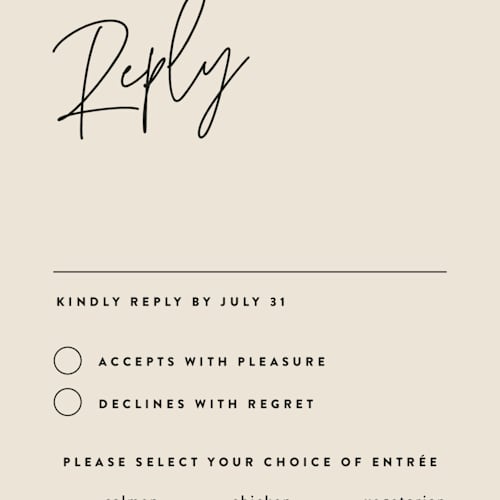 This is a champagne rsvp postcards by JoAnn Jinks called signed printing on signature in postcard