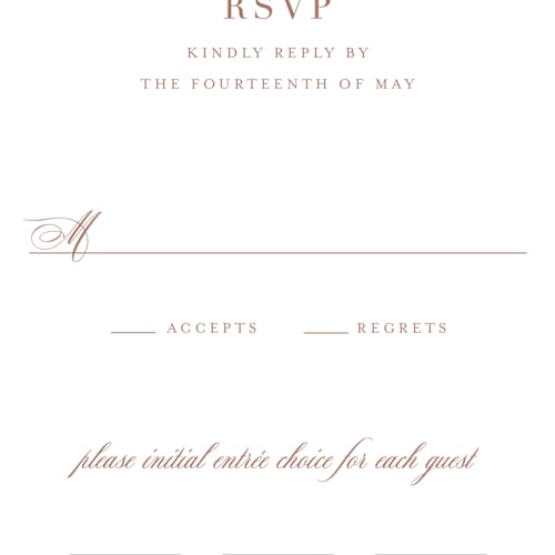 This is a blush rsvp postcards by Megan Davis called charleston printing on signature in postcard