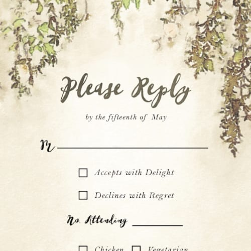 This is a moss rsvp postcards by Design Lotus called english countryside printing on signature in postcard