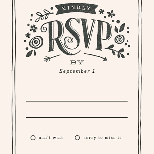 This is a slate rsvp postcards by Jennifer Wick called alabaster florals printing on signature in postcard