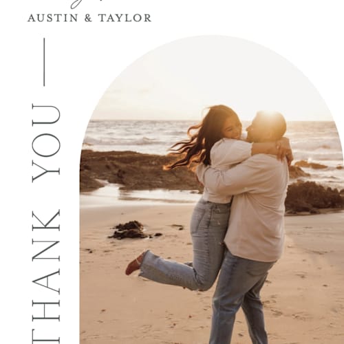 This is a cotton thank you postcards with standard by Vanessa Doyle called in love printing on signature in postcard