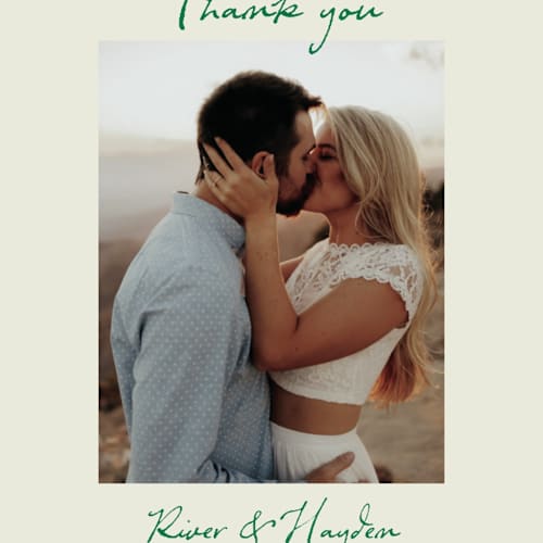 This is a garden thank you postcards by Cass Loh called tablescape drawing printing on signature in postcard