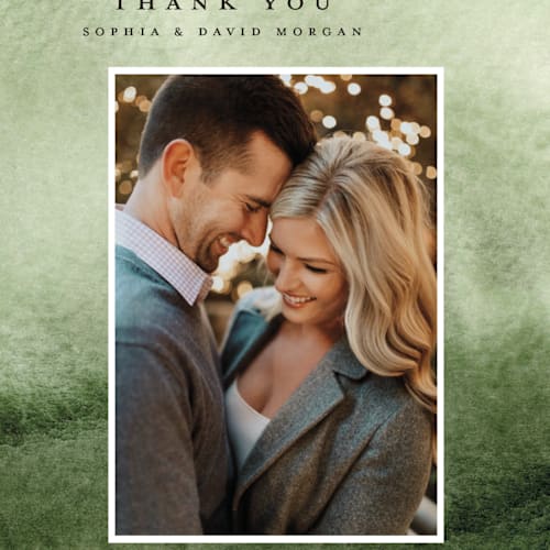 This is a forest thank you postcards with standard by Petra Kern called great outdoors printing on signature in postcard