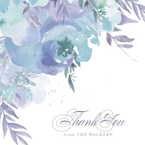 This is a dew thank you postcards by Grace Kreinbrink called big blooms printing on signature in postcard