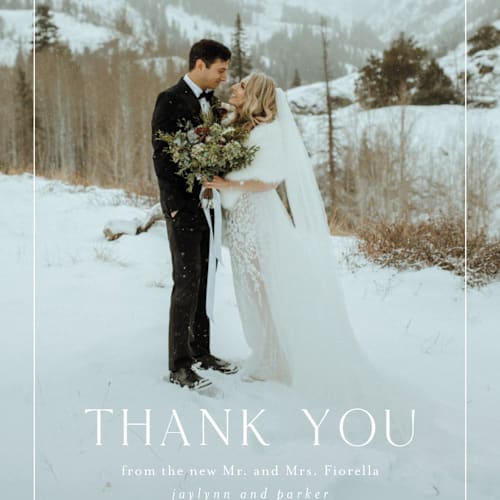 This is a cotton thank you postcards by Stacey Meacham called warm affection printing on signature in postcard