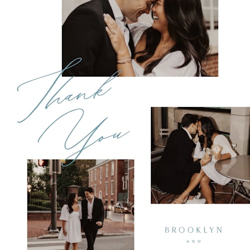 This is a sky thank you postcards by Kelly Schmidt called merryvale printing on signature in postcard