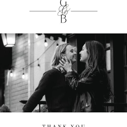 This is a caviar thank you postcards with standard by Olivia Raufman called grand scale printing on signature in postcard