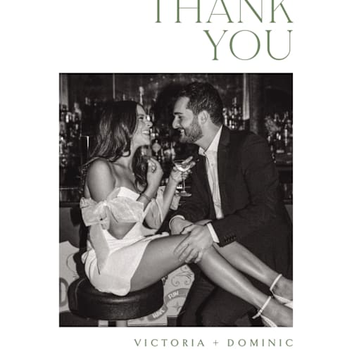 This is a clover thank you postcards by Kelly Schmidt called victoria printing on signature in postcard