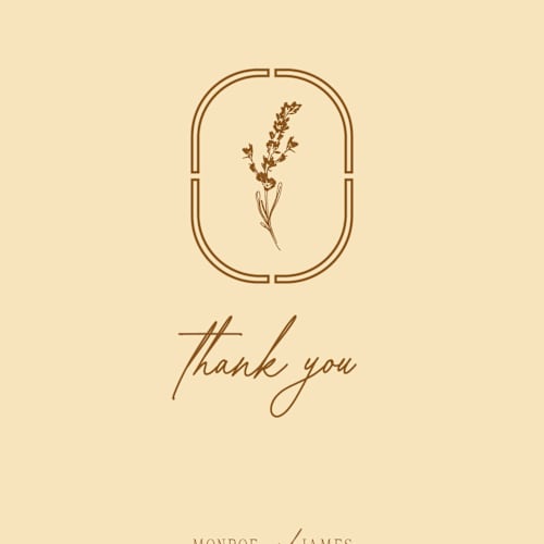 This is a bark thank you postcards by Jen Ramsey called classic and floral printing on signature in postcard