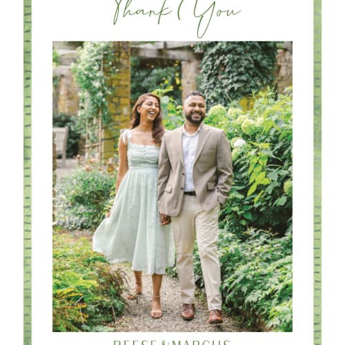 This is a jungle thank you postcards by Petra Kern called tropical dreams printing on signature in postcard