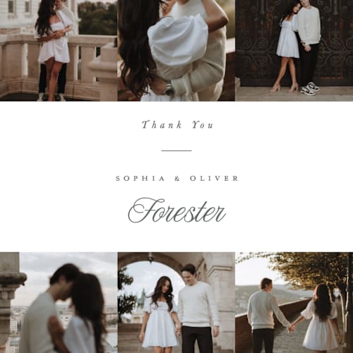 This is a graphite thank you postcards with standard by Leah Bisch called beautiful day printing on signature in postcard