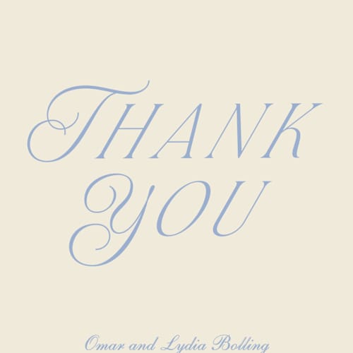 This is a ocean thank you postcards with standard by Baumbirdy called luxe printing on signature in postcard