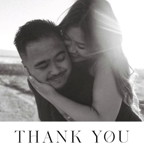 This is a tuxedo thank you postcards with standard by tuldok called embellished note printing on signature in postcard