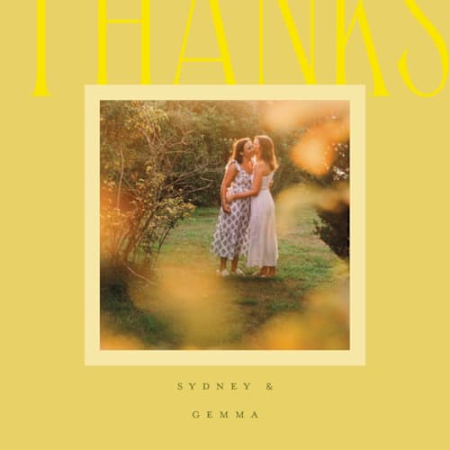 This is a island citrus thank you postcards by Morgan Kendall called bloom printing on signature in postcard